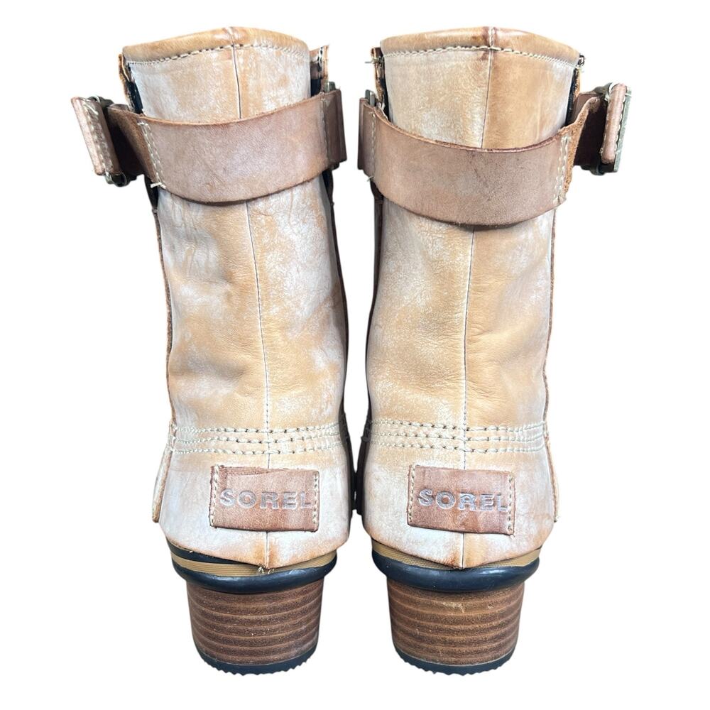 Sorel Slimpack Short Waterproof Tan Leather Duck Boots Size 7 - Picture 8 of 10